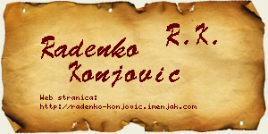 Radenko Konjović vizit kartica